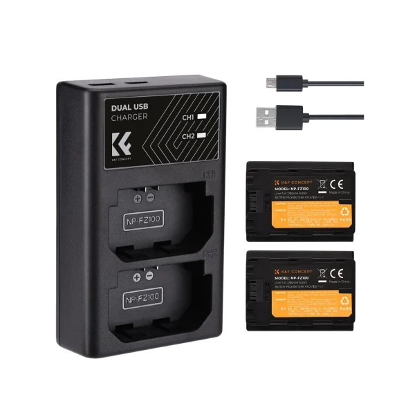 K&F Concept NP-FZ100 Replacement Dual Battery & Charger Kit
