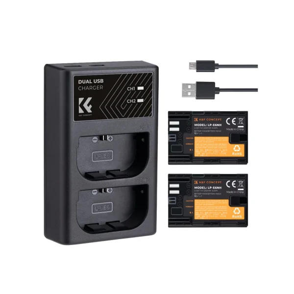 K&F Concept LP-E6NH Replacement Dual Battery & Charger Kit